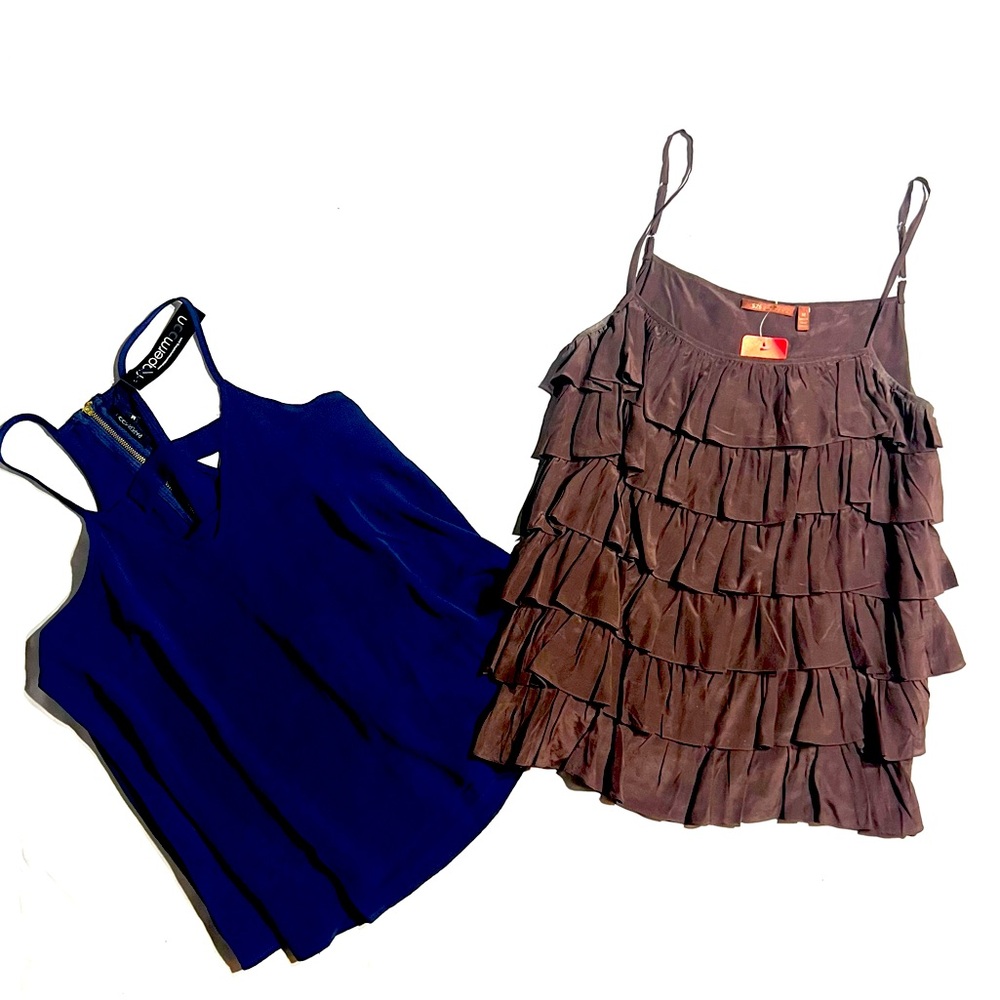 Bundle of 2 Medium Women's Blue and Brown Tops